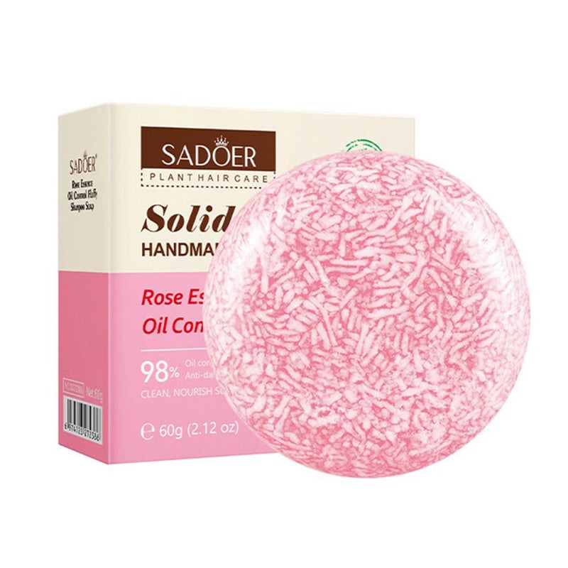 SADOER Rose Oil Control and Volumizing Shampoo Bar, Deep Cleansing Shampoo and Hair Bar